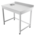 Sto radni otvoren sa rupom za otpadke 700x600x850 Aisi 430